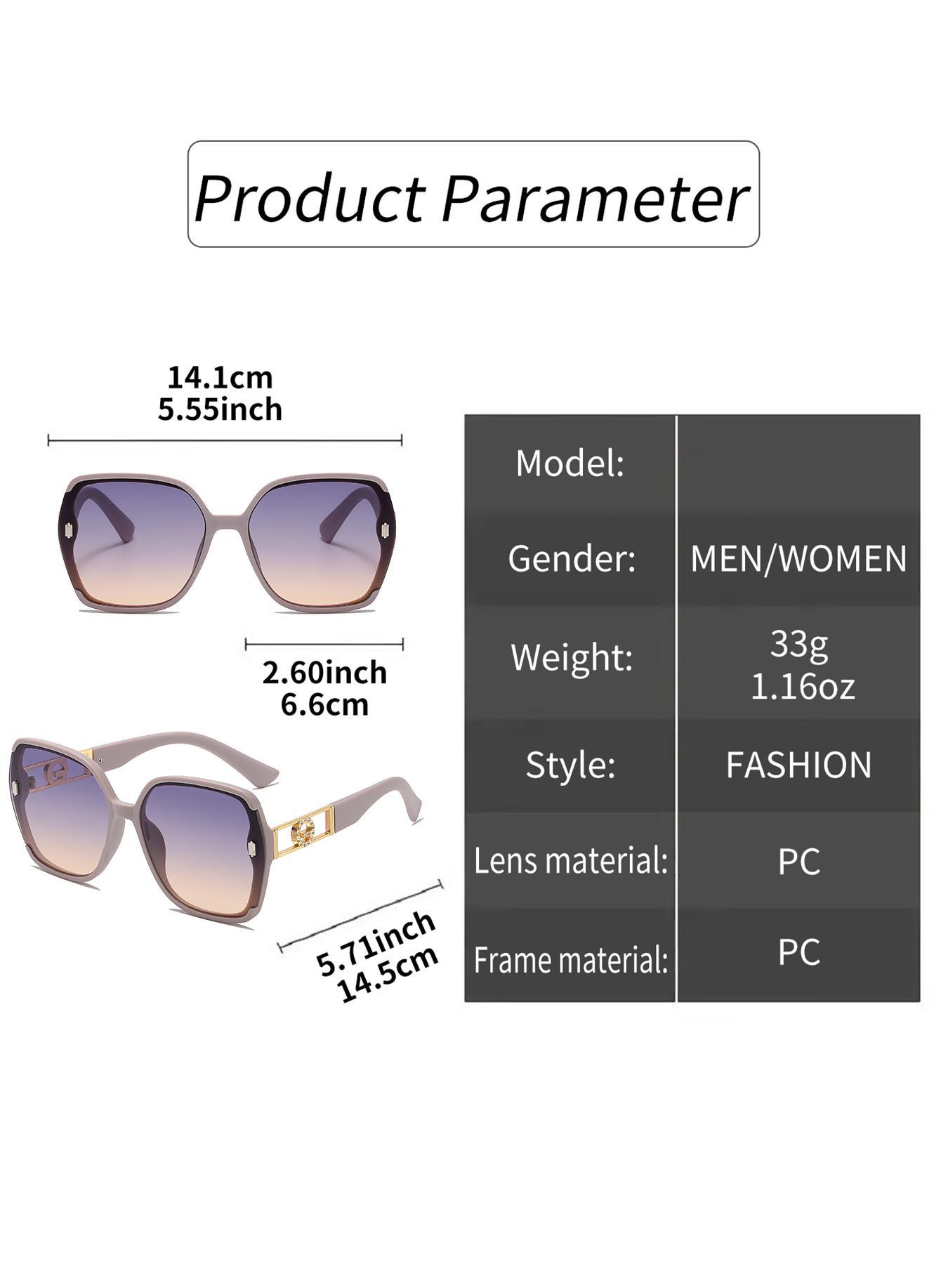 Unisex Simple Style Ombre Tinted Lens Modern Sunglasses, Trendy Casual Oversized Frame Sunglasses for Everyday Use, Fashion Accessories for Outdoor Activities, High Quality Sunglasses
