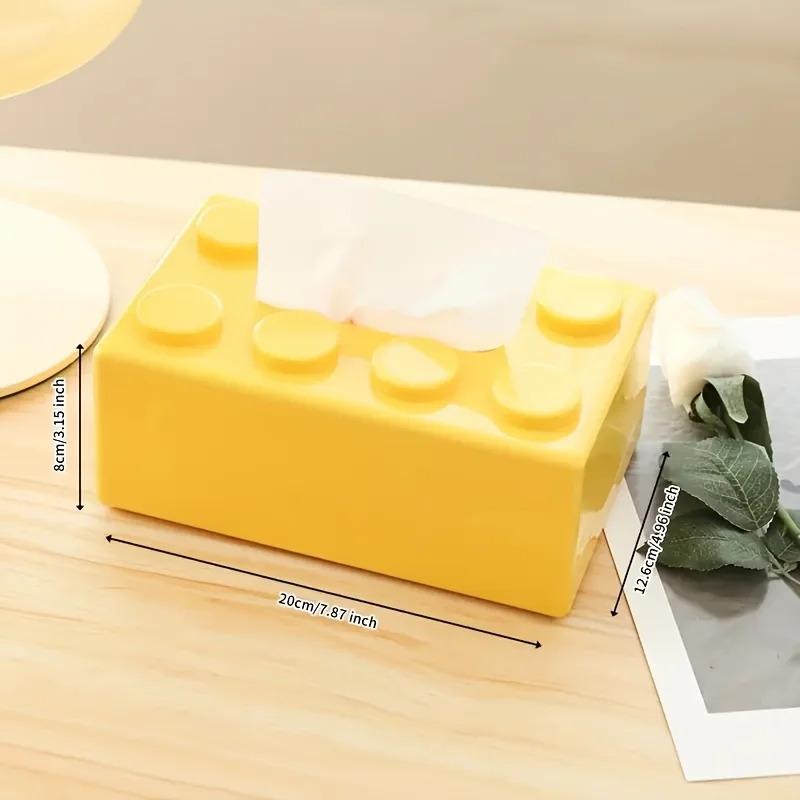 Building Block Shaped Tissue Box Multifunctional Plastic Storage Box Home Napkin Storage Box Coffee Table Color Decoration