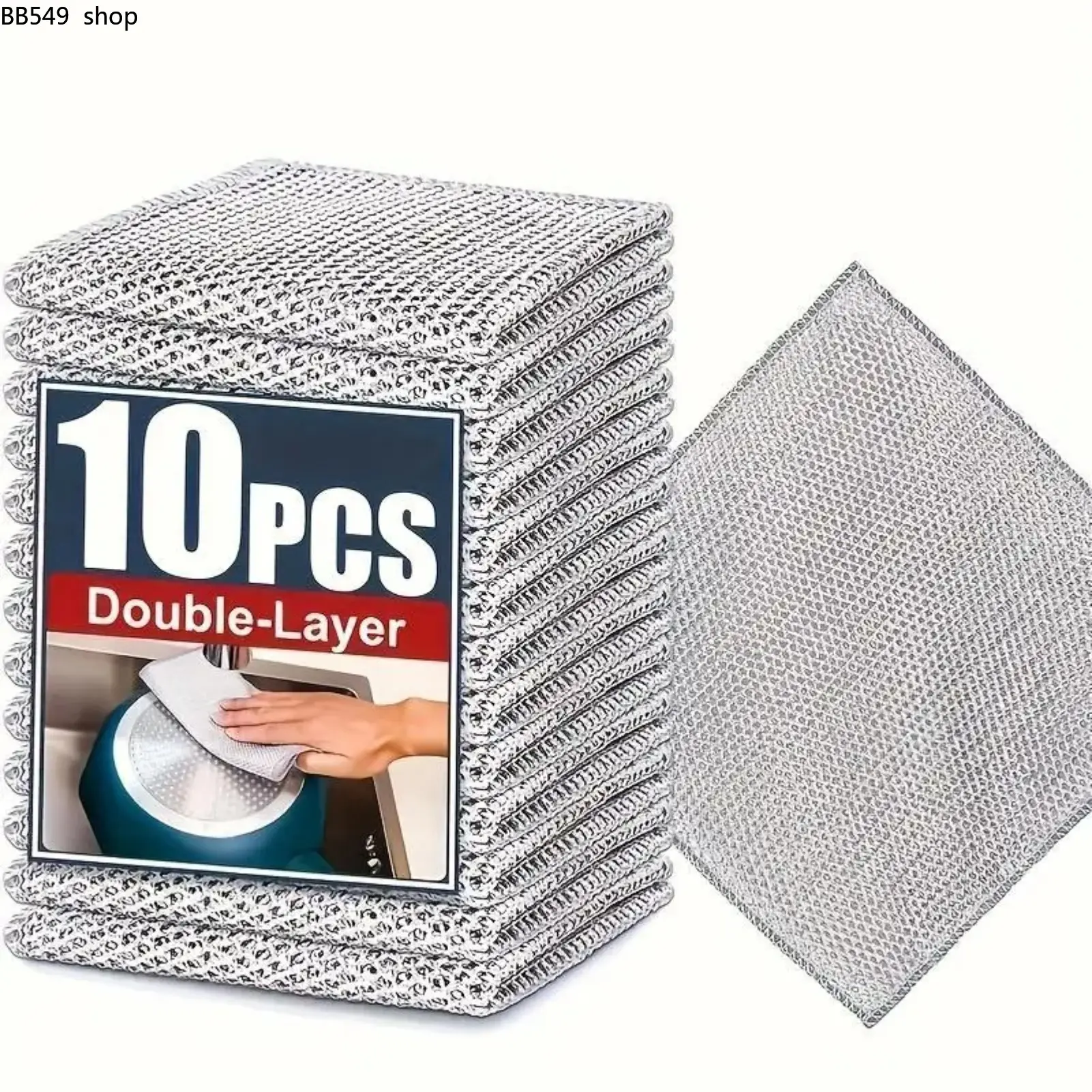 30-Count Double Layer Microfiber Cleaning Cloth Set, Super Absorbent Reusable Washable Towels, Non-Scratch Kitchen Cleaning Rags for Dishes, Cookware, Countertops & Household Use