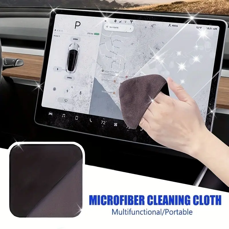 Microfiber Car Touchscreen Cleaning Cloth, Hexagonal Non-Wear Design, for Dashboard & Glass Screens, Streak-Free, Anti-Static, Electronic Device Protection