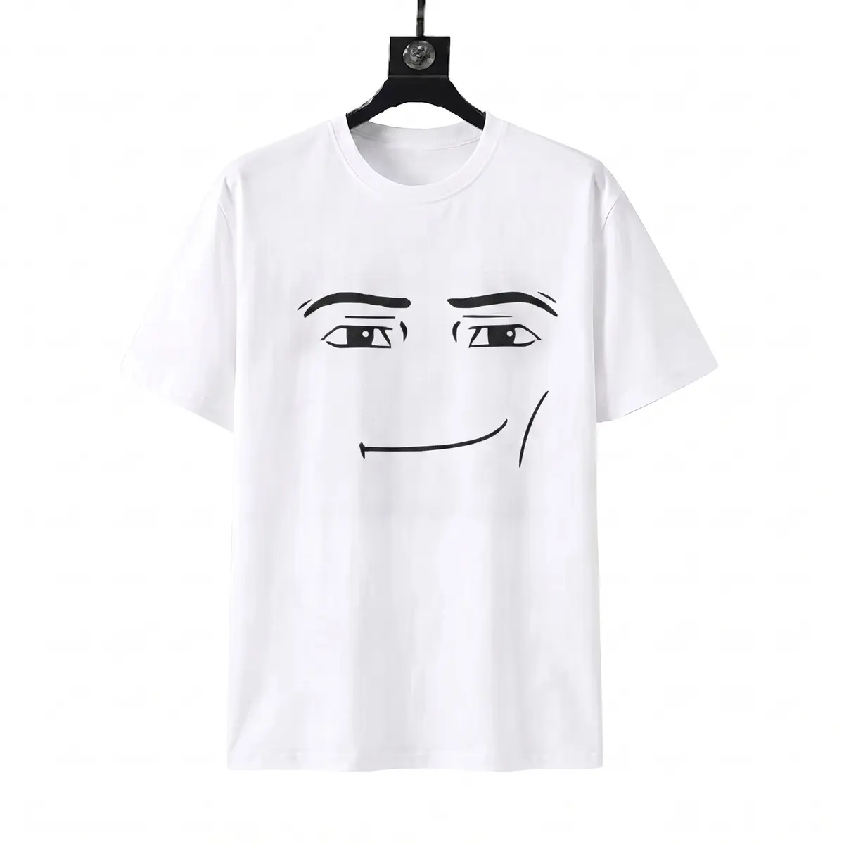 Unisex Funny Game Print T-Shirt |     Classic White Roblox Man Face T-Shirt |     Sarcastic meme short-sleeve shirt |     The best gift for gamers