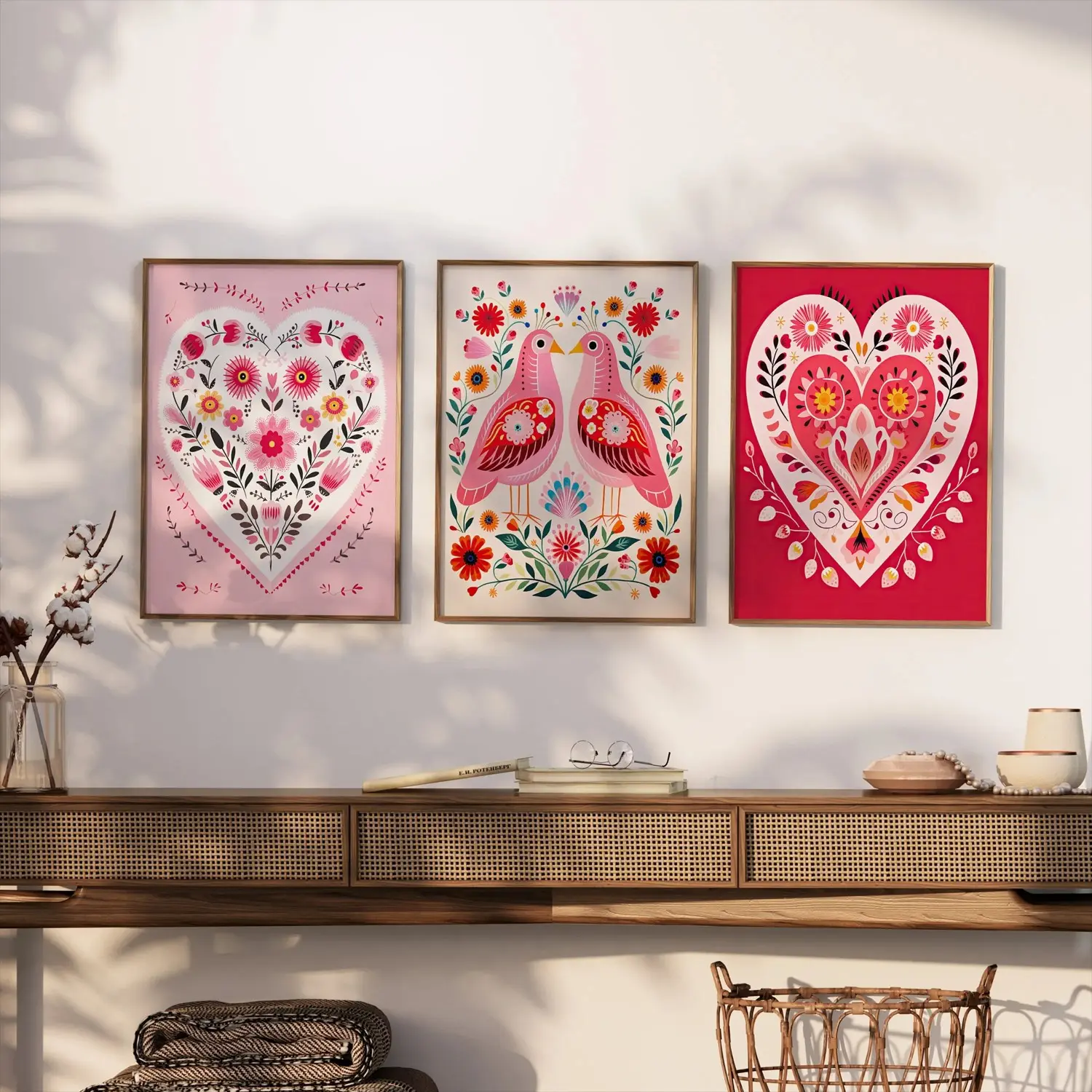 3pcs/set Unframed Vintage Bohemian-Style Decorative Art: Wall Art to Elevate the Aesthetic of Your Living Room and Bedroom