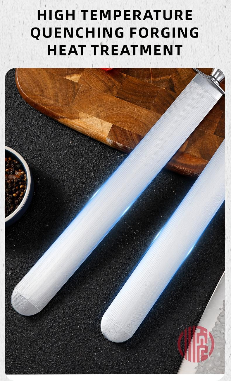 2025 New Design Oversize Flat Sharpener Steel Heavy-Duty Honing Rod, 12-Inch (35mm Wide), No Electricity Needed-Durable Metal Construction- for Home, Restaurant, Commercial Kitchens, Sharpening Tool, Ergonomic ABS Handle, Sturdy Construction