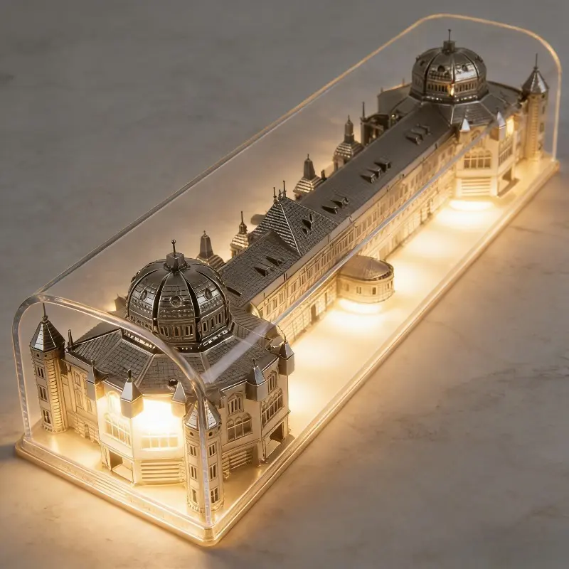3D Metal Puzzle, Hand-Assembled European Palace Complex Model, High-Difficulty Collectible Desktop Ornament Kit