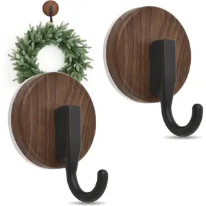 Suction Cup Wreath Hanger for Front Door, Over Door, Window Glass, Mirrors, Tiles – Decorative Hooks for Christmas/Thanksgiving/Halloween/July 4th/Easter/Valentine/Spring/Summer/Fall (2 Pack, Walnut)fidget toys
