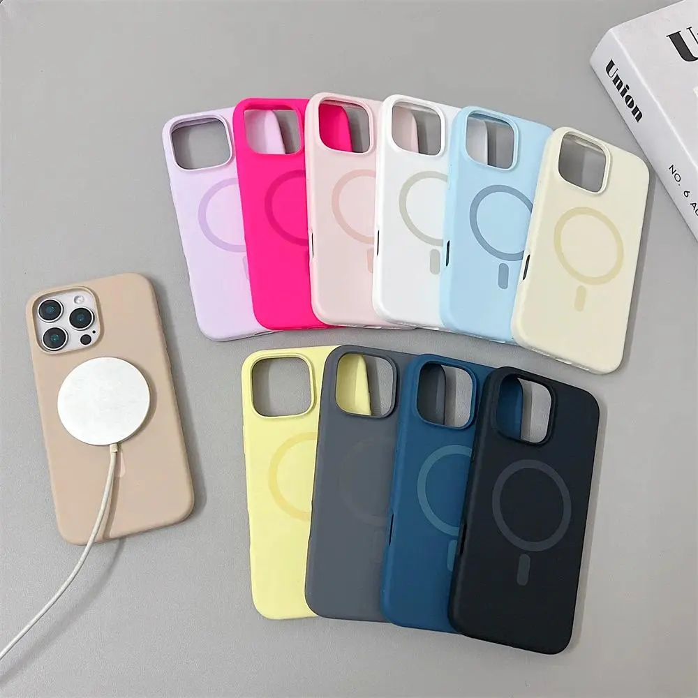 Same Original Liquid Silicone for iPhone 15 14 13 12  Max for Magsafe Wireless Charging Magnetic Dual SIM Stylus-Enhanced Android Floral MagSafe cottagecore theme phone money case brown leopard print slim phone case fall protection soft tpu pattern wom 17