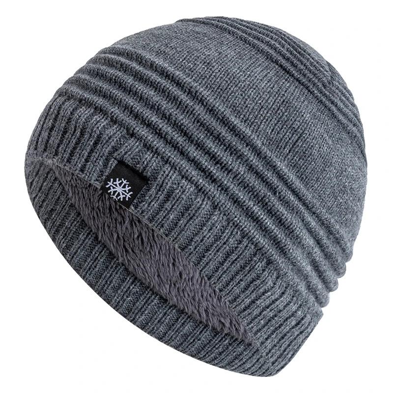 Unisex Classic Snow Label Fleece Beanie Hat Keep Warm Winter Hat Lightweight Hats For Men Women Fashion Winter Cap