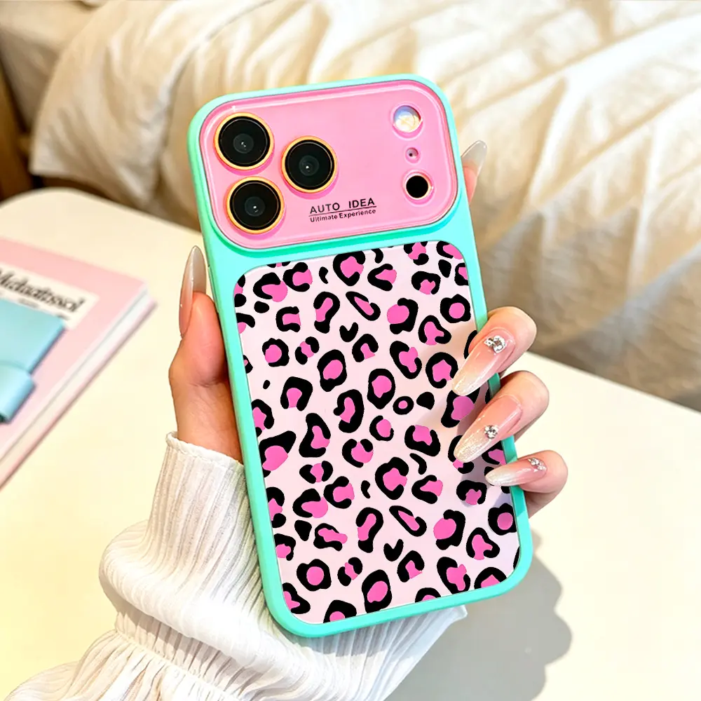 Dopamine Color Block Fashion Pink Leopard Print Phone Case,for iPhone 17 Pro Max 17 Air 17Pro 16 15 14 13 Pro Max,Animal Pattern Gift,Hot Pink Cheetah Skin Design,Stylish Leopard Spots Theme,Trendy Wild Pattern Idea,Bold Animal Print Lover Present