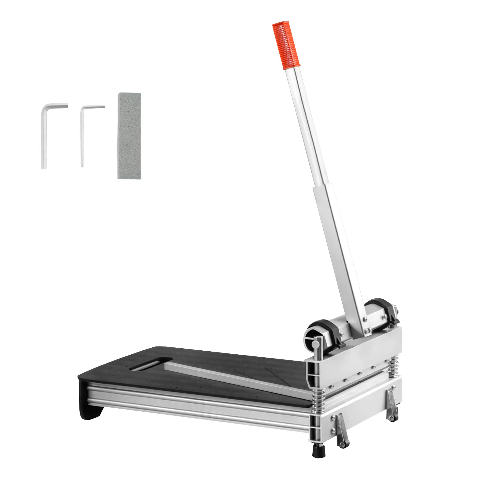 13 inch Vinyl Floor Cutter, 12mm Thick Laminate Flooring Cutter with 15°/30°/45° Adjustable Angle Settings, Flexible Wheels, Telescoping Handle, Certain Engineered Wood, LVT, VCT, SPC, LVP, WPC