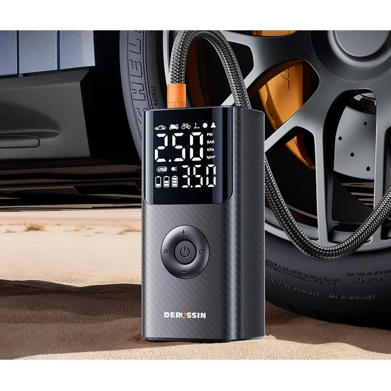 12V Jump Starter & Tire Inflator Combo, Portable Battery Booster with Digital Air Pump LED Warning Light