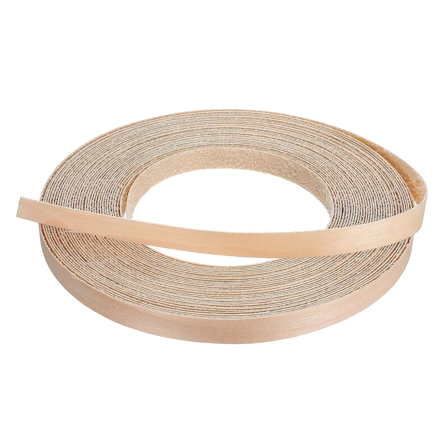 Birch Preglued Iron Veneer Edging - 1/2 Inch Width x 50 Ft Length, Self-Adhesive Flexible Plywood Tape for Cabinetry Enhancements, Furniture Repair