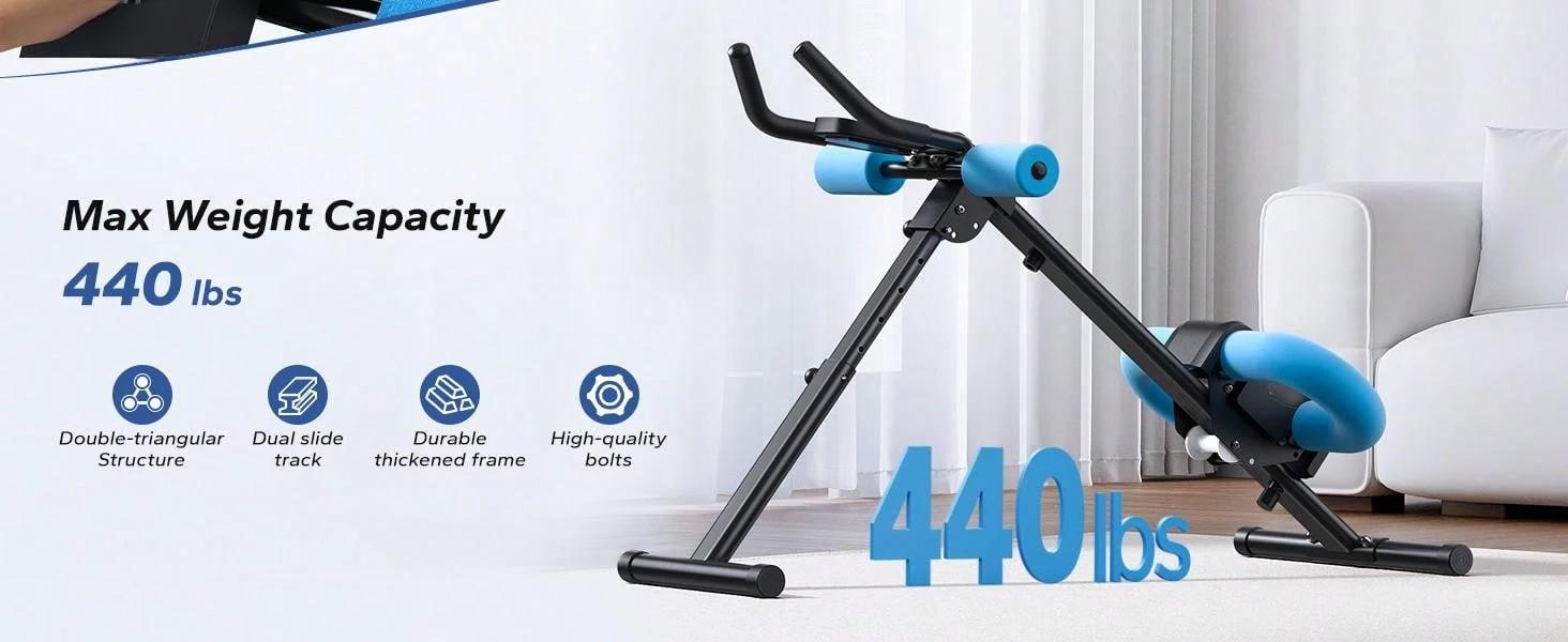 Adjustable Ab Exercise Machine - Foldable Knee Support| No Gym Home Core Workout six pack abs trainer