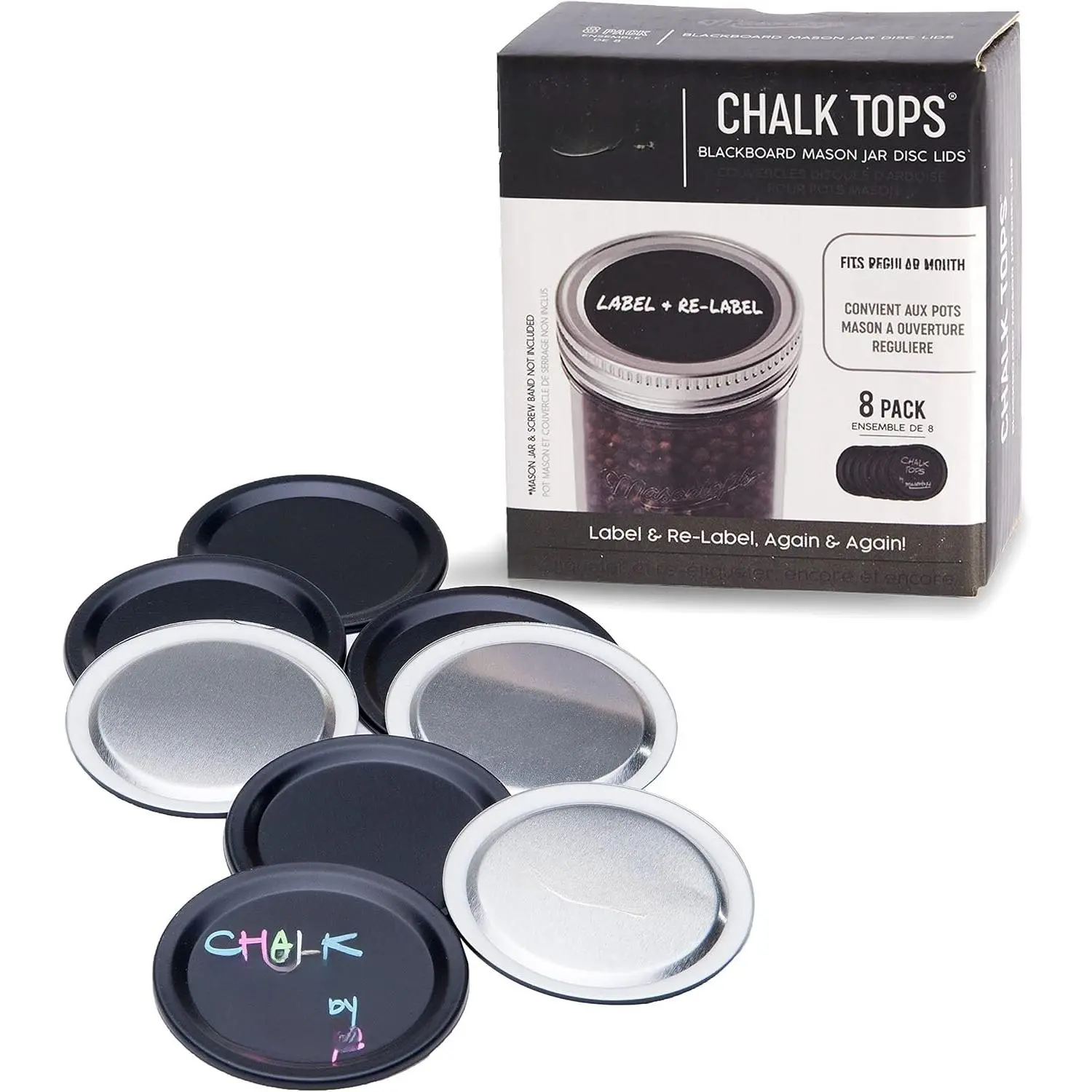 Blackboard  Reg Mouth Chalk Top 8Pk, 1 EA