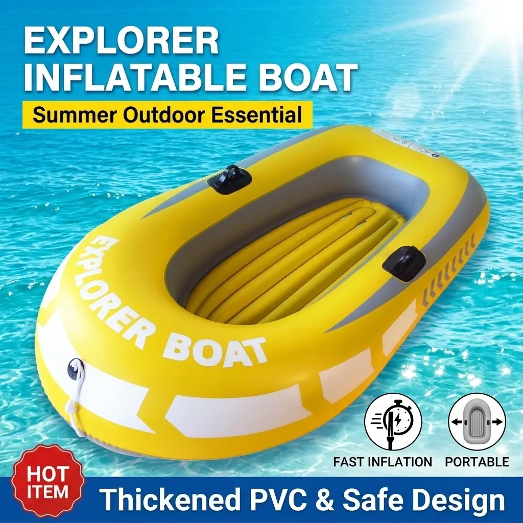 Inflatable Rubber Boat, Thick PVC Material, Adult Kayak, Single Person Water Sports Boat, Quick Inflation Boat, Perfect for Outdoor Activities