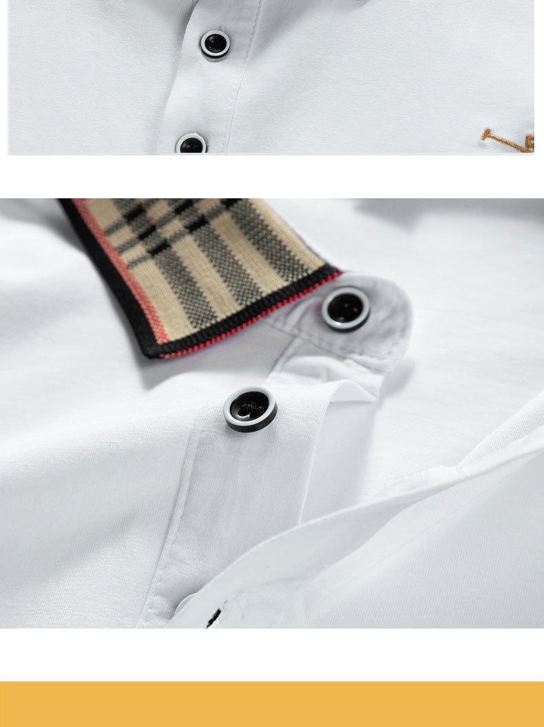 New Summer High-Quality Pure Cotton Men's Polo Shirt Solid Color Embroidered Lapel Top