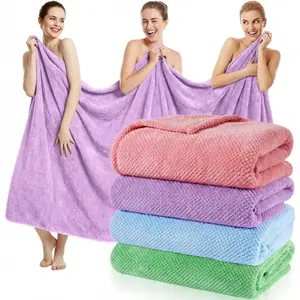 4 count  Bath Towels 40'' x 80''  Bathroom Sheet Towels for Adults Quick Dry Soft Absorbent  Microfiber Shower Sheet for Beach Hotel (Bright Colors)