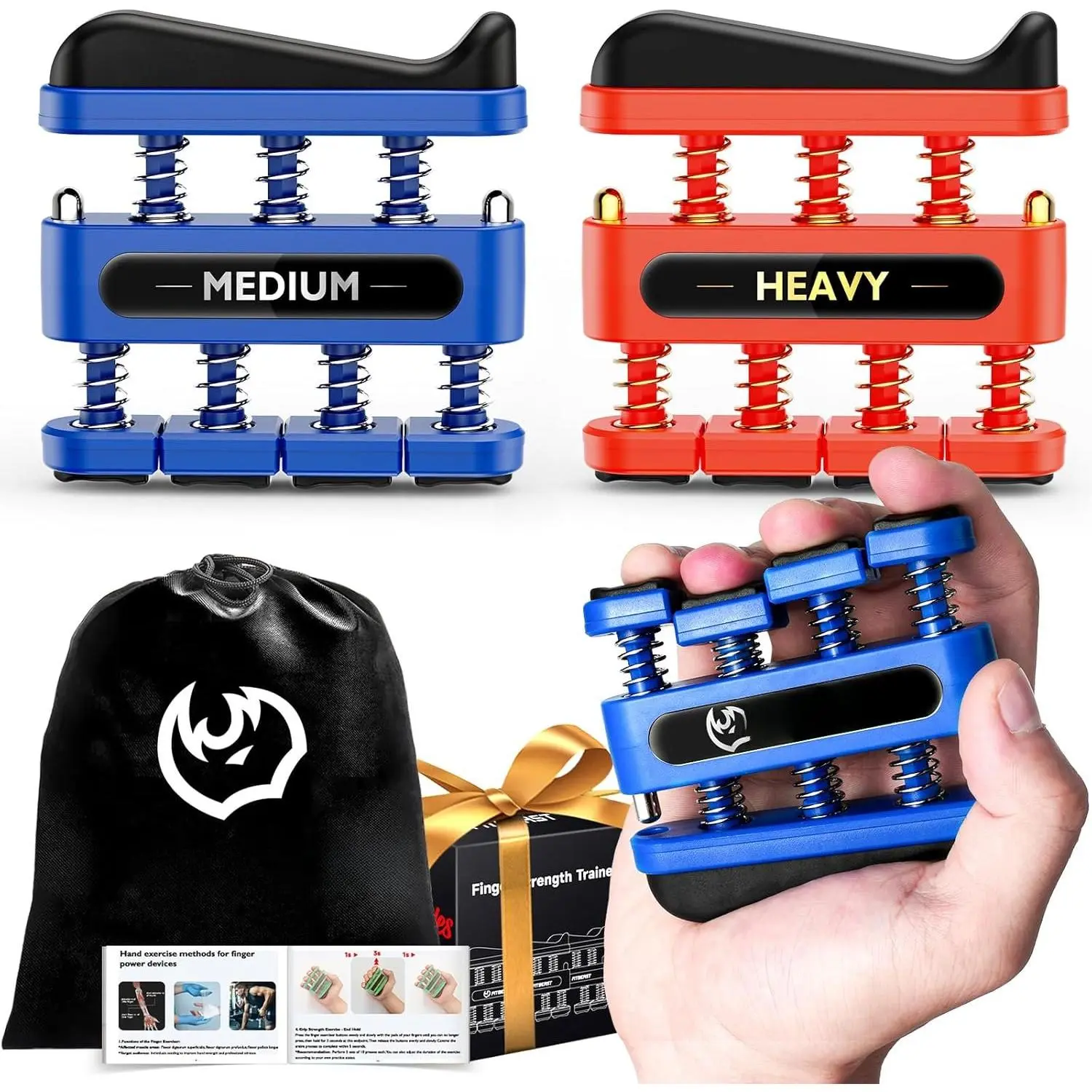 Finger Strengthener, Finger Exerciser, Hand Exerciser for Improve Dexterity and Strength in Fingers, Hands, Forearms–Grip Strength Trainer for Musicians, Climbers