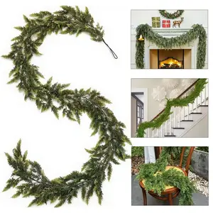 9ft Ultra Long Christmas Garland, Soft Touch Greenery, Perfect for Holiday Decor, Halloween, Thanksgiving, Christmas, All Seasons