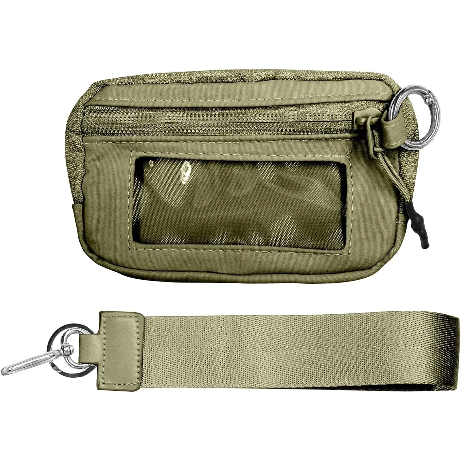 The Iris' Wallet 2nd Gen, Unisex-Adults Wristlet Wallet, Green Nylon, Waterproof, Lightweight, Detachable Strap