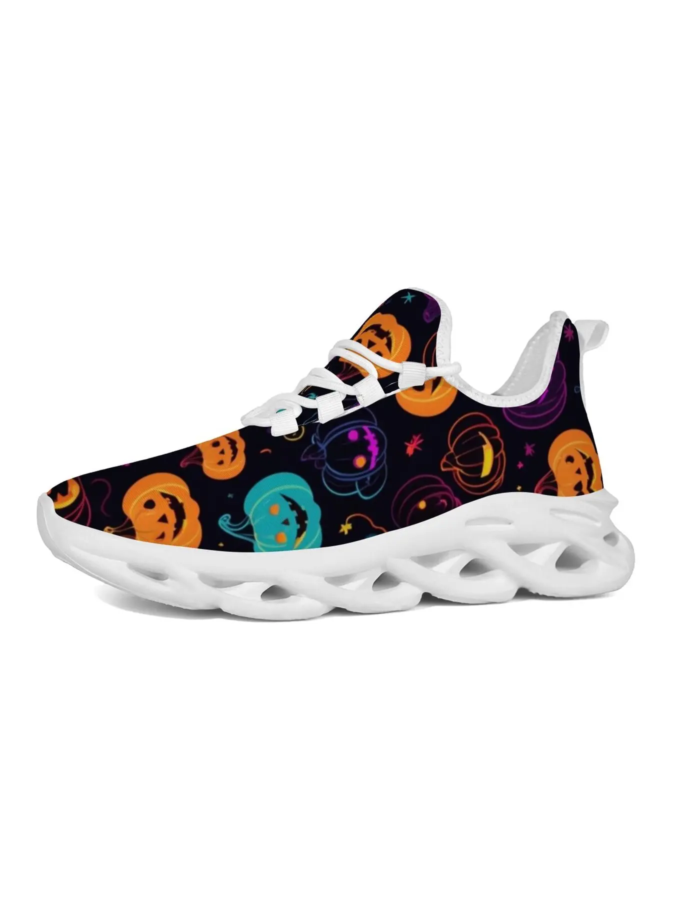 Exclusive Colour Halloween Print Unisex Casual Shoes Sneaker Stylish Doodle Design With Vibrant Colors Classic Streamlined Sole For Comfort Light Sports Shoes