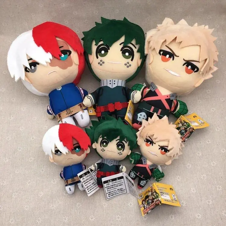 My Hero Academia Stuffed Animal Keychain - Cute Midoriya, Bakugo, Todoroki Bag Charm Pendant, Anime Collectible for Fans & Teens