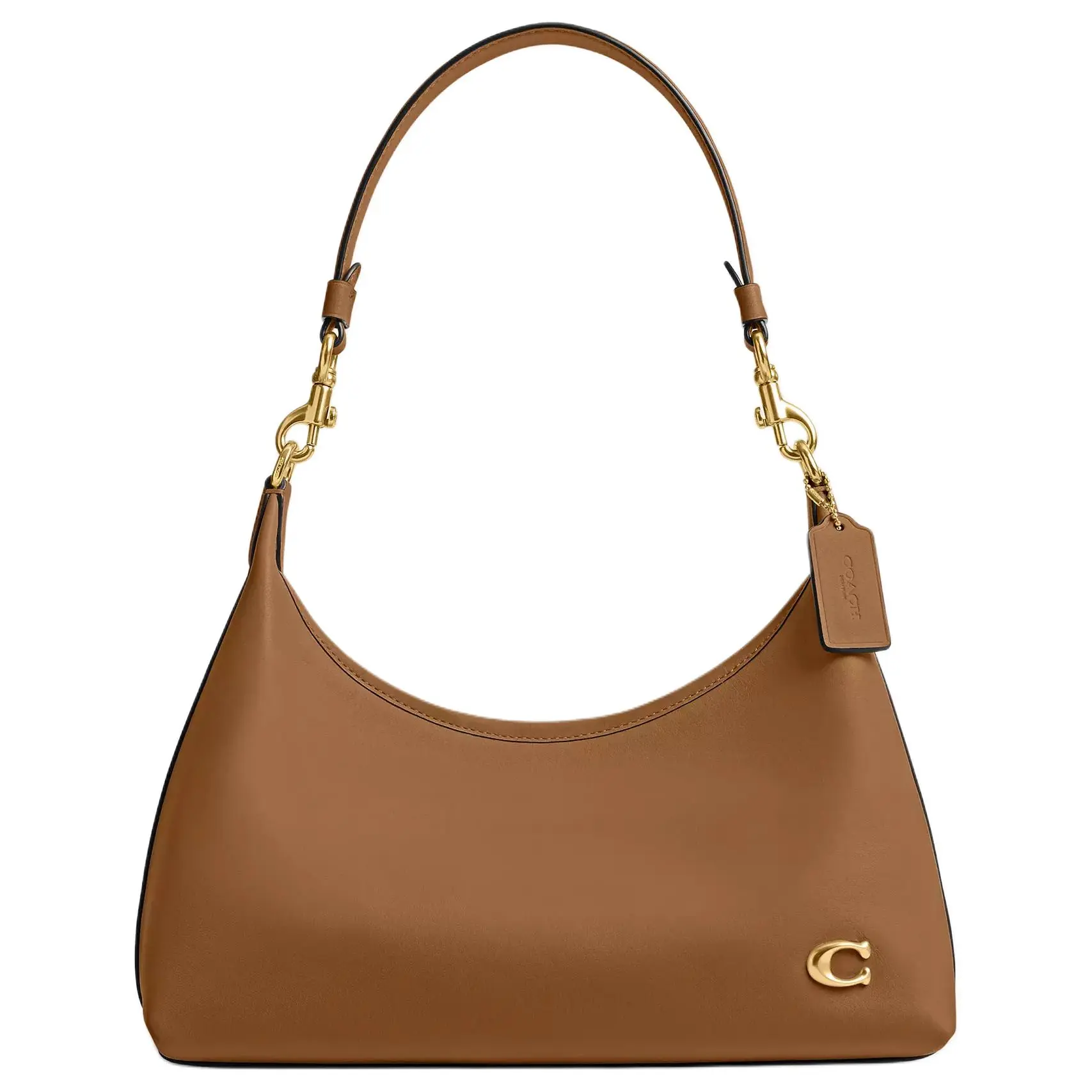 COACH Juliet 30 Top-Zip Handbag for Women – Metallic Logo, Glove-Tanned Leather, Crossbody/Shoulder/Handheld Style in Honey Brown