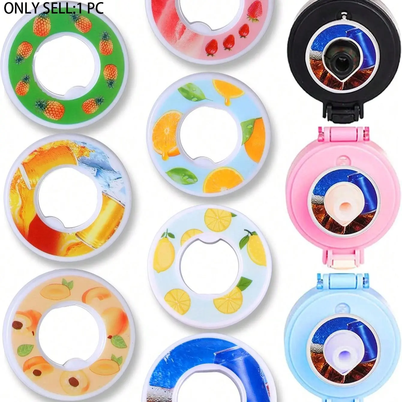 1 pc-Water Bottle Scented Capsule, Fruit Scent Ring, Creative Water Cup Scented Capsule, Ideal for Outdoor Activities, Single Pack