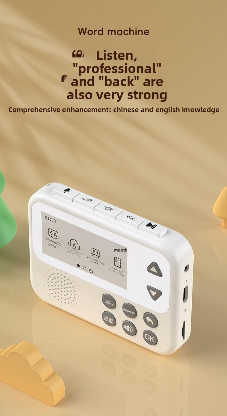 Smart Bilingual Word Learning Machine Mini English Pocket Study Tool with Adjustable Speed