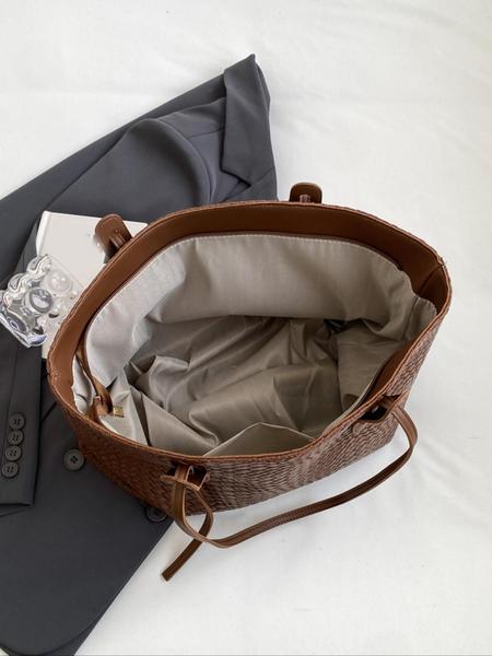 Women's Solid Color  Design Tote Bag, Fashionable Large Capacity Shoulder Bag for Daily Life, Casual Trendy Versatile High-quality Daily Commuting Bag, Fashionable Unique Bags