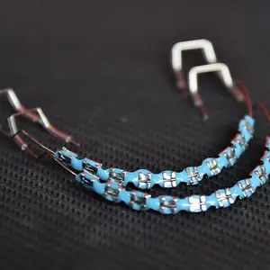 Adult Teeth Decoration Accessories, Colorful Metal Brackets with Wire, Temporary Orthodontic Style, Set of Two, Tooth Gems, Teeth Accessory