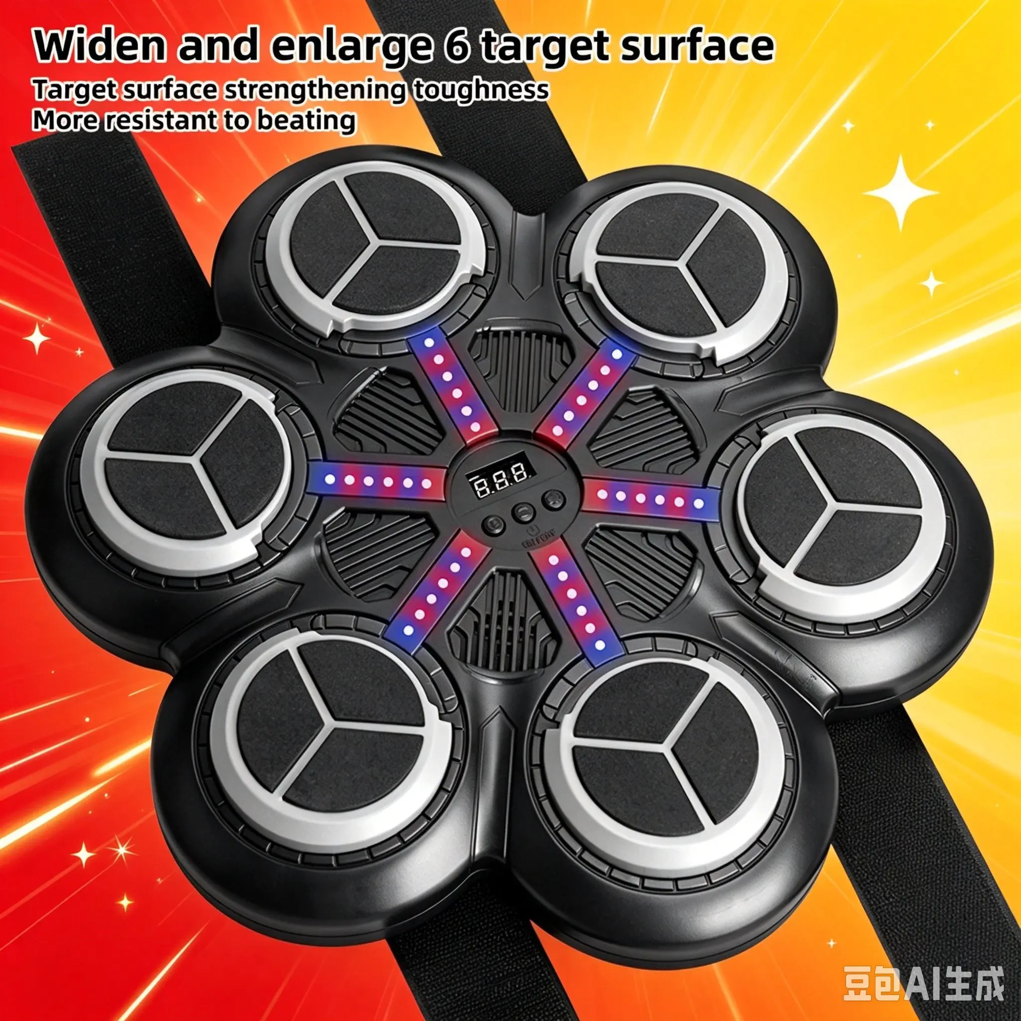 New 6 Punching Targets with Music and Scoring, Home Boxing Machine, Wall-Mounted Fitness Trainer, Electronic Reaction Target, Soft Targets for Kids and Adults