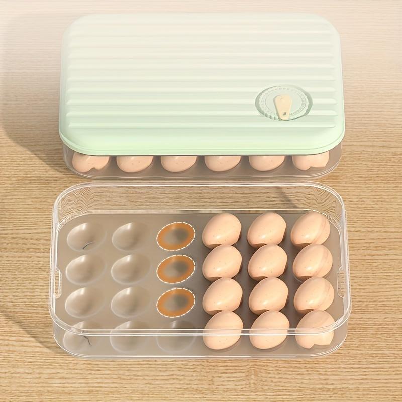 Egg Holder For Refrigerator Deviled Egg With Lid Fridge Egg Storage Stackable Plastic Egg Containers 24Egg Tray Kitchen Supplies