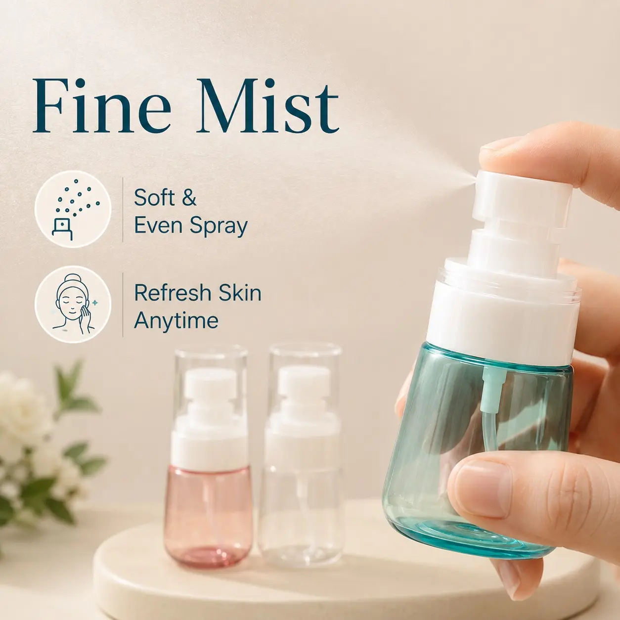 Mini Facial Mist Sprayer 30ml, Facial Makeup Tool, Fine Even Mist Won't Ruin Makeup, Portable Makeup Setting Essential, Perfect for Makeup Bag, Lightweight Durable Plastic, Random Color Dust-Proof Cap, Great for Travel & Camping