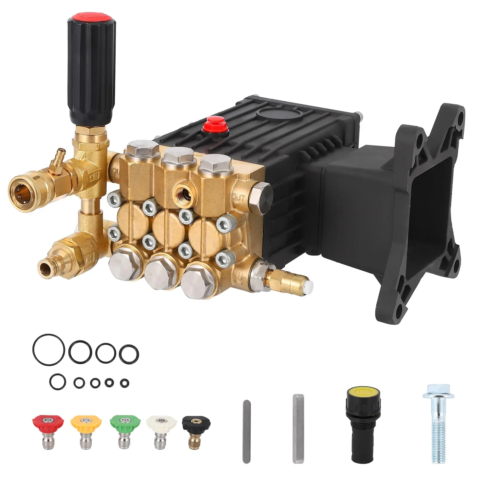 Garvee High-Pressure Water Pump 4400 psi, 4.2 Gpm, 1-Inch Horizontal Shaft