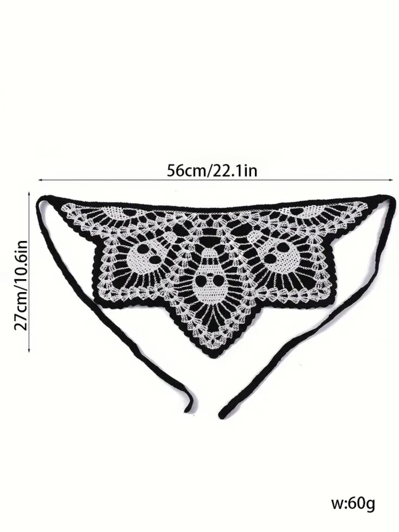 Halloween Themed Skull Embroidery Crochet Hair Band, Cute Scary Hair Band for Women & Girls, Fashion Hair Accessories for Party, Daily Clothing Decor, Holiday, Boho