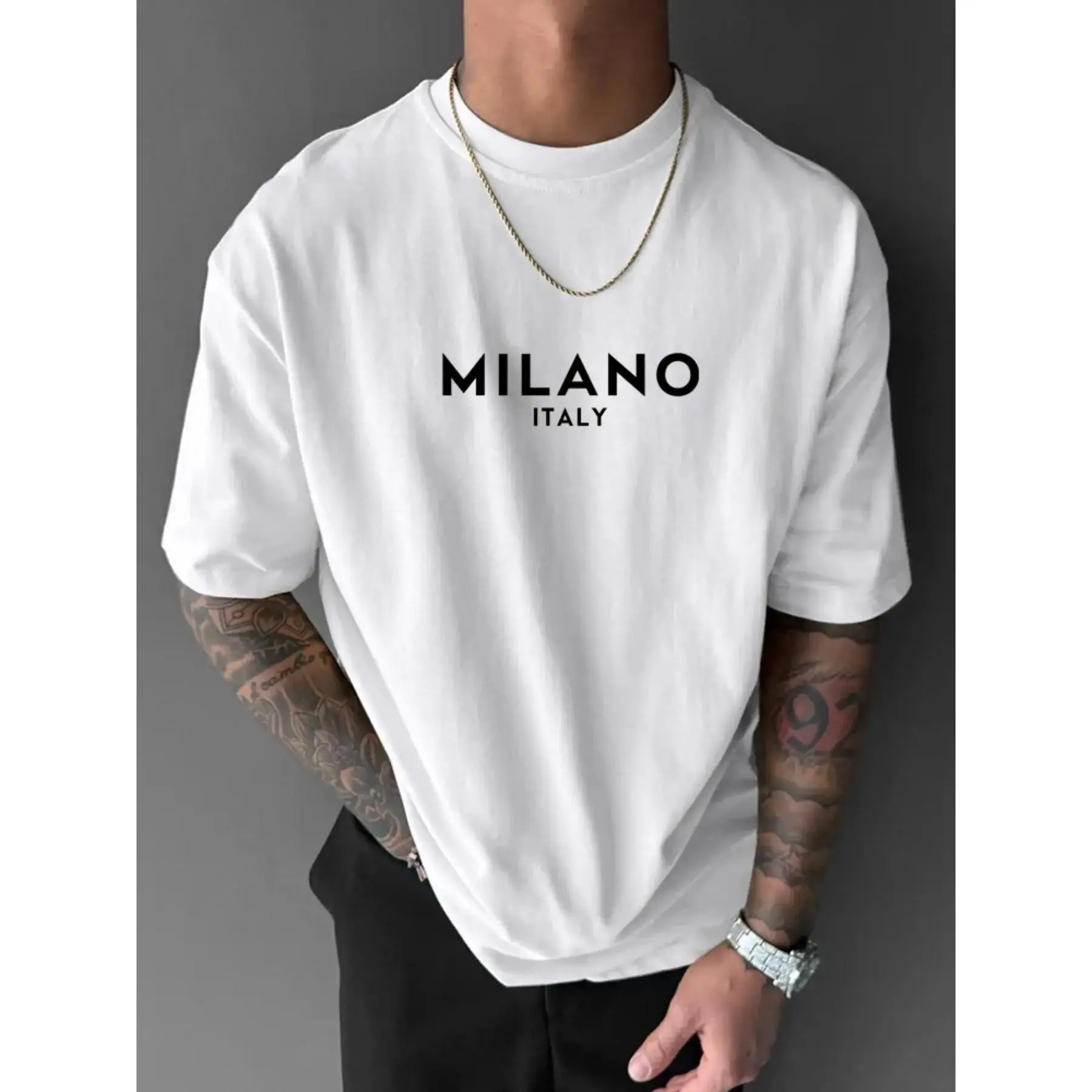 Unisex Street Graphic T-Shirt - 'Gooner' Print, Soft Cotton, Round Neck, Short Sleeve, Drop Shoulder, Fitted, Asymmetrical Cut, Alternative Menswear Top, 3XL Option, Casual Classic, Cold Wash Only, Do Not Dry Clean, Check Size Chart