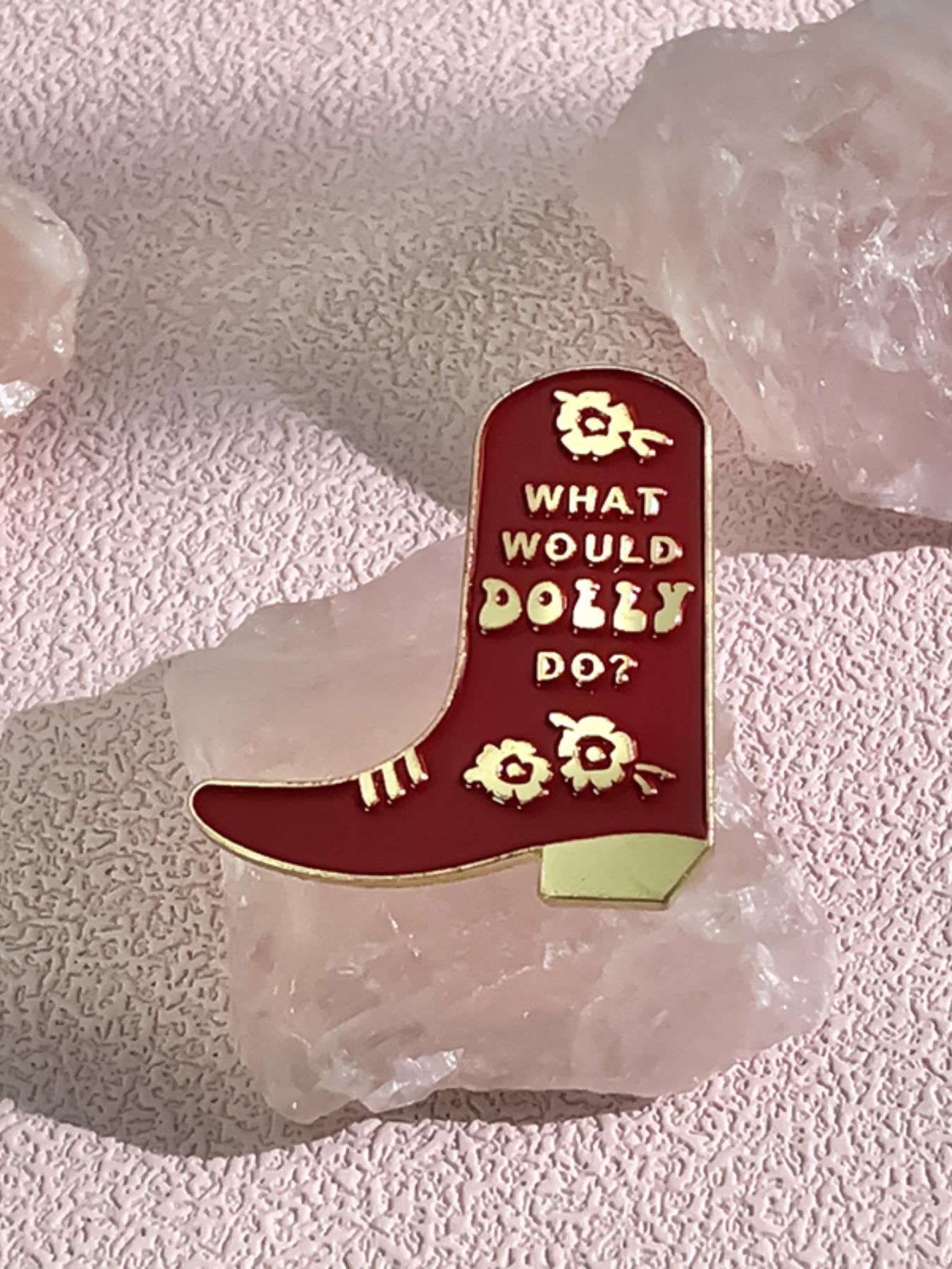 Summer 2024 Fashionable Red Boot Design Brooch Pin, What Would Dolly Do Brooch, Unisex Clothes Accessories, Flower Brooch Pin