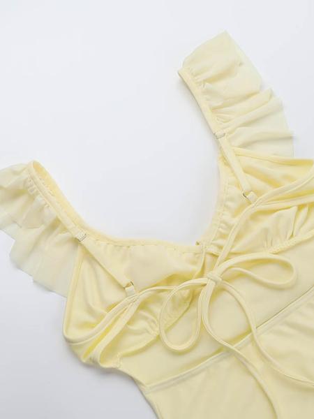 Wowdark Plain Slim-Fitting Backless Dress, Elastic Waistband Design, Sexy Style, Perfect for School & Casual Wear