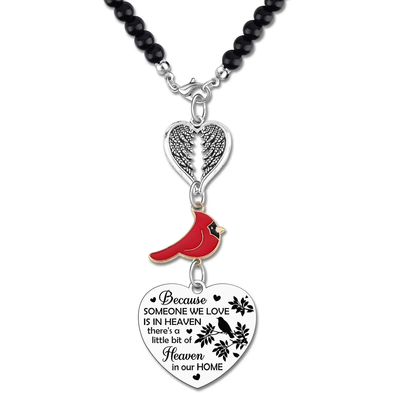 Memorial Rear View Mirror Hang Accessories Sympathy  for Loss of Father Mother Son Daughter Remembrance  Memorial  Rearview Mirror Pendant Gifts for Women Men
