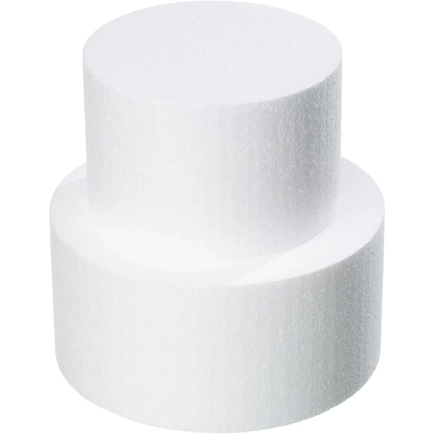 2 Tiers 6" 8" Fake Cake 4 Inch Tall Fake Birthday Cake Rounds Styrofoam Cake Dummies Set for Birthday, Wedding, Baby Shower Display