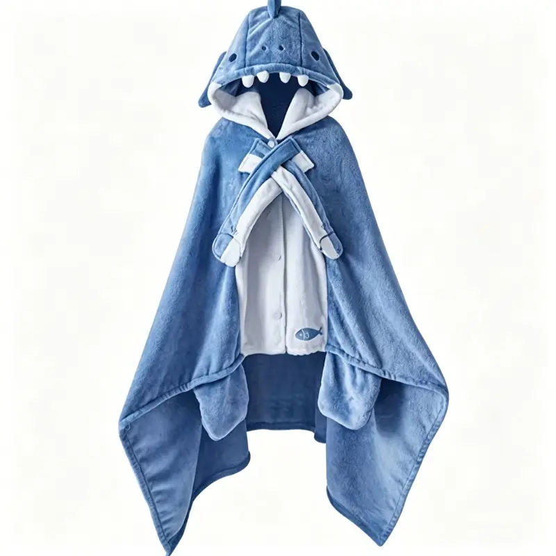 Wearable Shark Blanket with Hat, Adult Comfortable Shark Throw, Perfect for Bedtime, Movie Night, Theme Parties, Holiday Gift