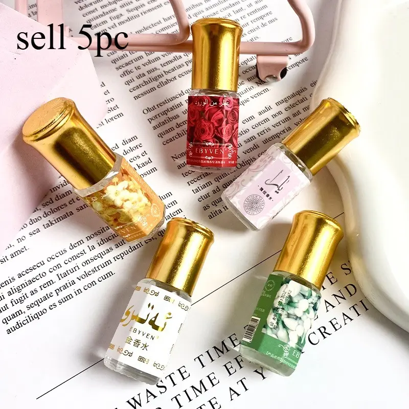 5pcs Portable Roll-On Perfume for Women, Long-Lasting Jasmine Rose Osmanthus Scent, Compact Liquid Fragrance, Ideal for Daily Use