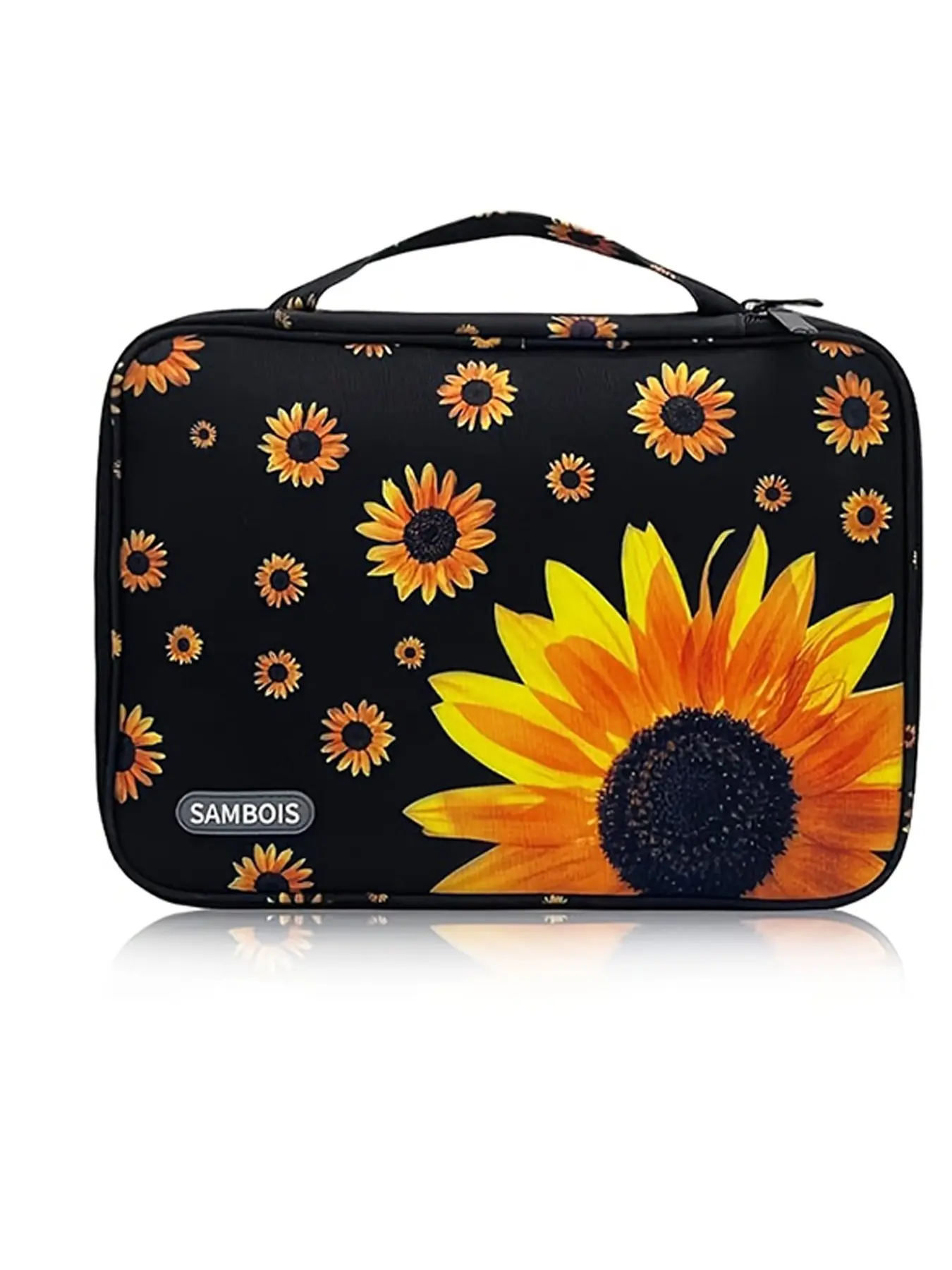 Chrysanthemum Pattern Watch Strap Storage Bag, Dual-Layer Design, Organized Storage, Prevents Loss, Ideal for Watch Straps