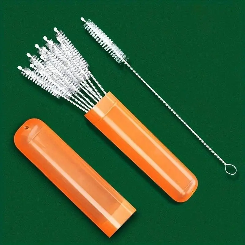 10-Pack Straw Brushes + Storage Box, Extra Long Straw Cleaning Set, Ideal for Large Cups, Straw Bottles, Water Bottles, Easy Cleanup