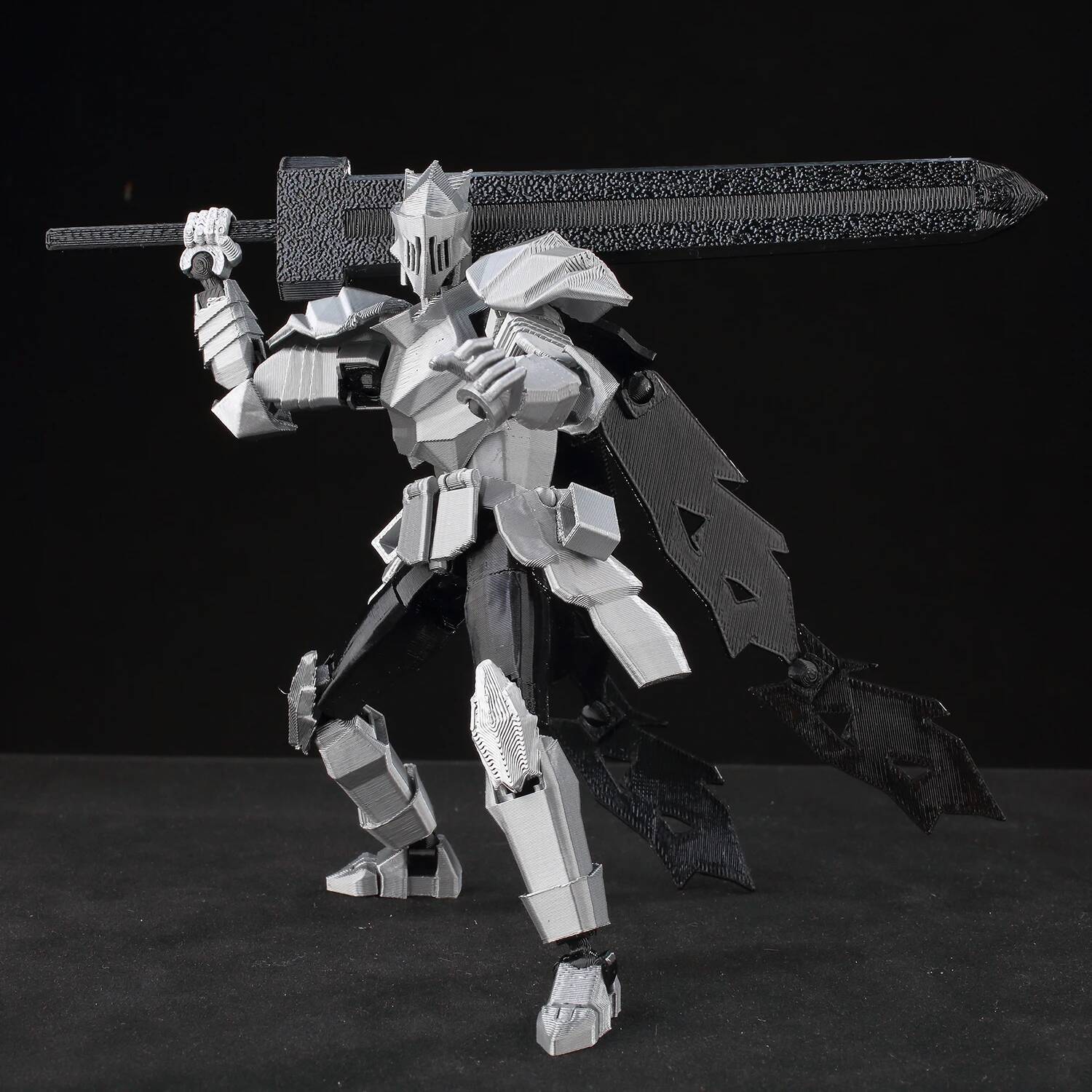 9L3D Lucky13 Silver Knight Robot Action Figure Dummy13 with Giant Sword T13 Multi-Jointed 3D Printed Collectible Toy Titan13 popular 9L3D Lucky13 Silver Knight Robot Action Figure Dummy13 with Giant Sword T13 Multi-Jointed 3D Printed Collectible Toy Titan13 popular