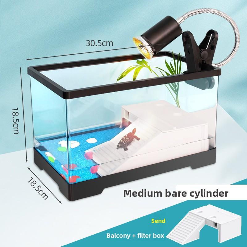 TT Turtle Tank Home Living Room Small Desktop Villa Breeding Tank with Basking Platform Ecological Turtle Tank