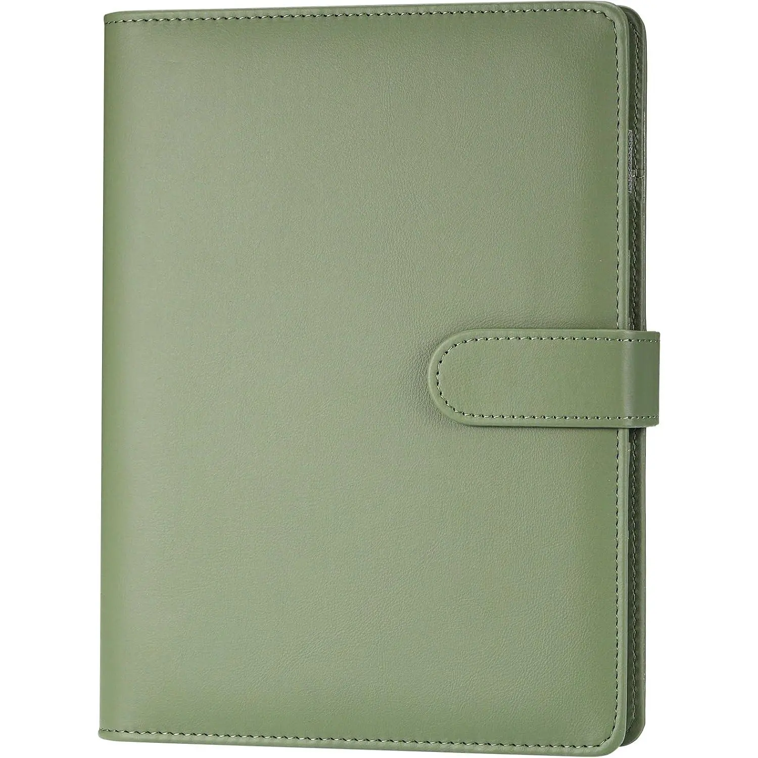 A5 Binder 6 Ring, Refillable Notebook Planner Cover, PU Leather Binder Journal for A5 Refill Paper, Loose Leaf Budget Binder Notebook Binder (Green)