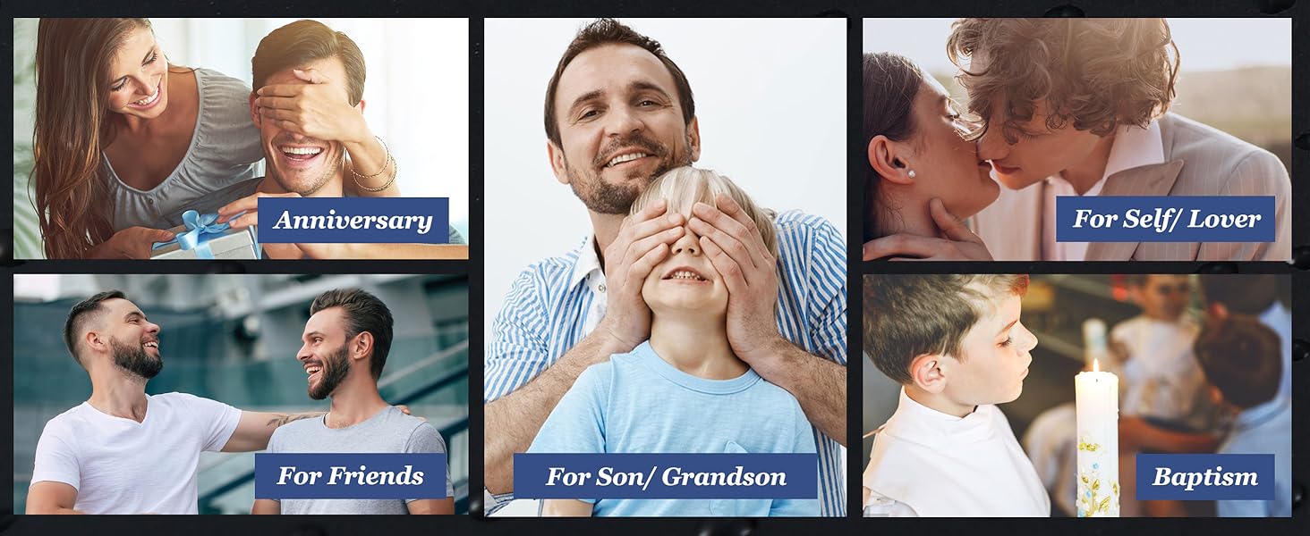 Besteel 925 Sterling Silver Fashionable Cross Necklace for Men & Women 16-30 Inches & 5mm pretty Men's Stainless Steel  Curb Cuban Link Chain Crucifix Cross Pendant Jewelry gift outdoorfun for summer