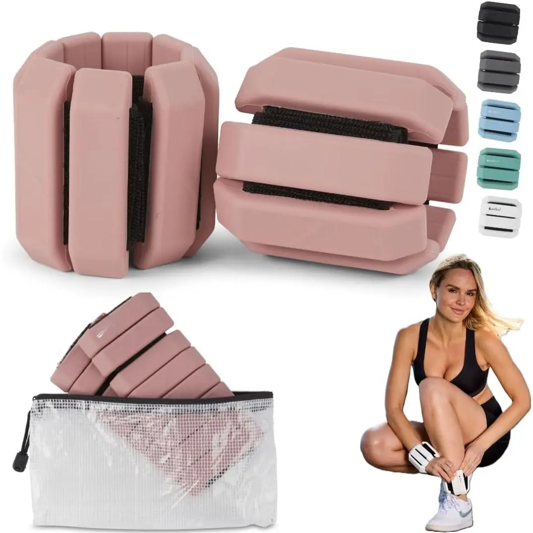 Weighted Anklet and Wristband Set – Unisex, Adjustable, Total Weight 2.4 lbs (1.2 lbs each) – Wearable Arm and Ankle Weights for Pilates, Yoga, Walking, and Running