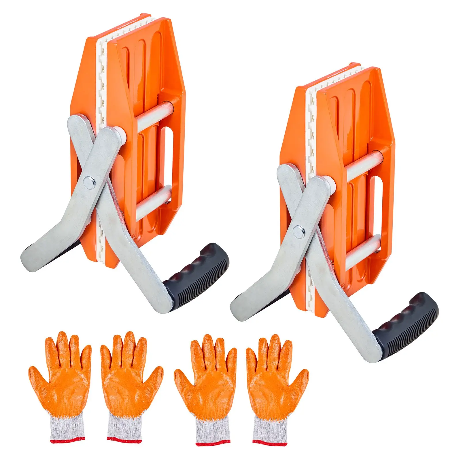 【Summerfinds】VEVOR Double Handed Stone Carrying Clamps, 660 lbs Load Capacity, 2 Pack Granite Panel Carriers Lifting Tools with Rubber-lined (0-2.36 Inches), Heavy Duty lifting Clamps for Plywood, Glass, Granite